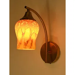SOMIL Cylinder Shaped Orange Printed Glass Wall Lamp-picture-20
