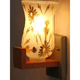 SOMIL Gold-Toned & White Printed Glass Cylinder Shaped Wall Lamp-picture-27