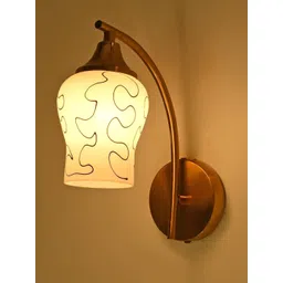 SOMIL Gold-Toned & White Printed Glass Wall Lamp-picture-18