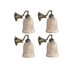 SOMIL Gold-Toned Printed Glass Cylinder Shaped Wall Lamp-picture-17