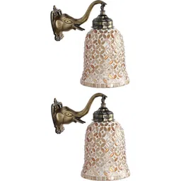SOMIL Gold-Toned Printed Glass Cylinder Shaped Wall Lamp-picture-18