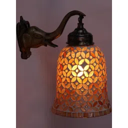 SOMIL Gold-Toned Printed Glass Cylinder Shaped Wall Lamp-picture-19