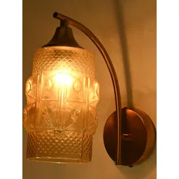 SOMIL Gold-Toned Printed Glass Cylinder Shaped Wall Lamp-picture-36