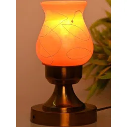 SOMIL Gold-Toned Printed Glass Cylindrical Shaped Table Lamp-picture-22