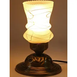 SOMIL Gold-Toned Printed Glass Cylindrical Shaped Table Lamp-picture-20