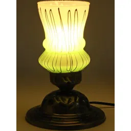 SOMIL Gold-Toned Printed Glass Cylindrical Shaped Table Lamp-picture-21