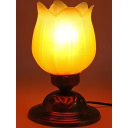 SOMIL Gold-Toned Printed Glass Cylindrical Shaped Table Lamp-picture-22