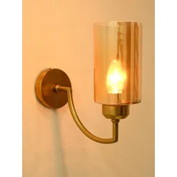 SOMIL Gold-Toned Printed Glass Rectangle Shaped Wall Lamp-picture-13