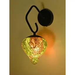 SOMIL Gold-Toned Printed Glass Spherical Shaped Wall Lamp-picture-16