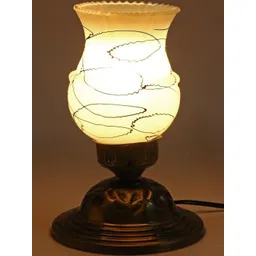 SOMIL Gold-Toned Printed Glass Table Lamp-picture-32