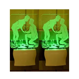 SOMIL Green & Blue 2 Pieces Printed Glass Wall Lamps-picture-47