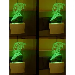 SOMIL Green & Blue 4 Pieces Printed Glass Wall Lamps-picture-28