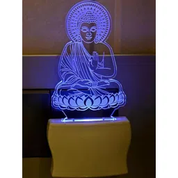 SOMIL Green & Blue Printed Glass Budda Shaped Wall Lamp-picture-12