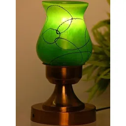SOMIL Green Printed Glass Cylindrical Shaped Table Lamp-picture-18
