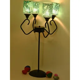 SOMIL Modern Floor Lamp with Metal Base and Four Designer Glass Shades image 1