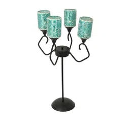 SOMIL Modern Floor Lamp with Metal Base and Four Designer Glass Shades image 4