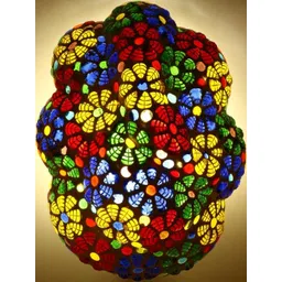 SOMIL Multicoloured Printed Glass Cylinder Shaped Wall Lamp-picture-13