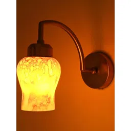 SOMIL Orange & Brown Printed Glass Frustum Shaped Wall Lamp-picture-25