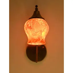 SOMIL Orange Printed Glass Cylinder Shaped Wall Lamp image 5