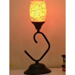 SOMIL Orange Printed Glass Cylindrical Shaped Table Lamp-picture-15