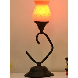 SOMIL Orange Printed Glass Decorative Table Lamp-picture-28