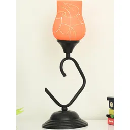 SOMIL Orange Printed Glass Table Lamp image 5