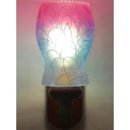 SOMIL Pink & Blue Printed Cylinder Shaped Glass Wall Lamp-picture-22