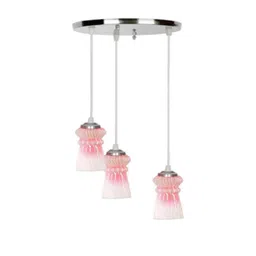 SOMIL Pink & White Printed Glass Ceiling Lamp-picture-16