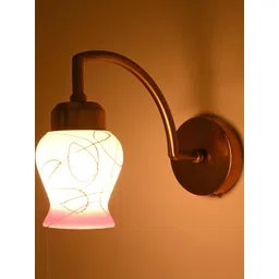 SOMIL Pink & White Printed Glass Cylinder Shaped Wall Lamp-picture-28