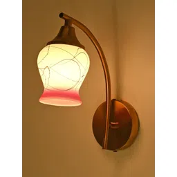 SOMIL Pink & White Printed Glass Cylinder Shaped Wall Lamp-picture-31