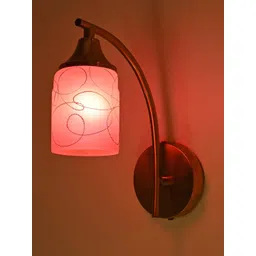 SOMIL Pink & White Printed Glass Cylinder Shaped Wall Lamp-picture-39