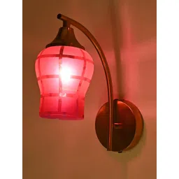 SOMIL Pink Printed Glass Cylinder Shaped Wall Lamp-picture-24