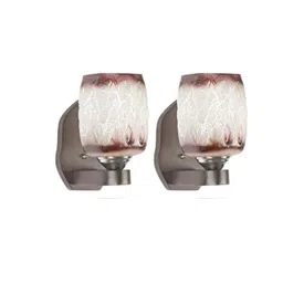 Somil Premium Designer Glass Wall / Night Lamp Elegant & Stylish Dcor Accent for Modern Interiors, color- Brown, White, Size:- 18.5 X 24 X 30.5 CM-picture-19