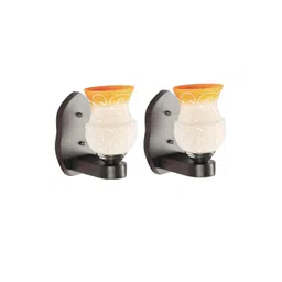 Somil Premium Designer Glass Wall / Night Lamp Elegant & Stylish Dcor Accent for Modern Interiors, color- Yellow, White, Size:- 19 X 25.5 X 29.5 CM-picture-37