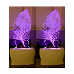SOMIL Purple & Blue 2 Pieces Printed Glass Wall Lamps-image-9