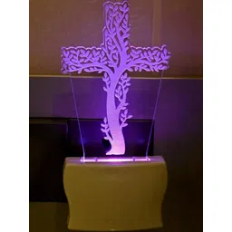 SOMIL Purple & Blue Printed Glass Rectangle Shaped Wall Lamp-image-4