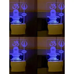 SOMIL Purple & Blue Printed Glass Square Shaped Wall Lamp-image-0