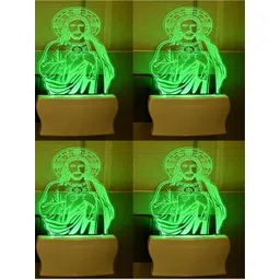 SOMIL Set of 4 Transparent & White Textured Glass Wall Lamp-picture-22