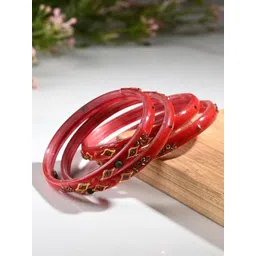 SOMIL Set Of 8 Glass Artificial Stones & Beads Bangles-picture-40