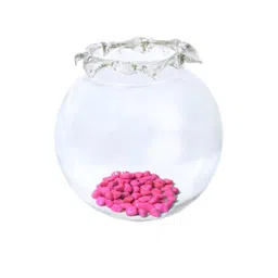 Somil Transparent Round Decorative Glass Fish Pot 1L image 1