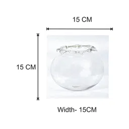 Somil Transparent Round Decorative Glass Fish Pot 1L image 2