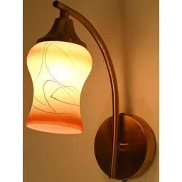 SOMIL White & Orange Printed Glass Wall Lamp-picture-19