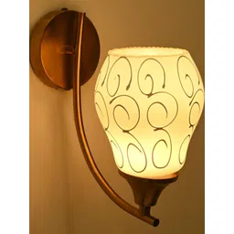 SOMIL White Printed Glass Cylinder Shaped Wall Lamp-picture-12