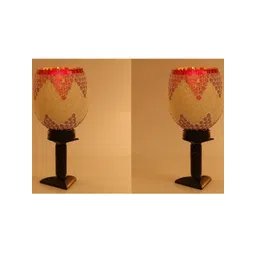 SOMIL White Printed Glass Semi-Sphere Table Lamp-picture-36