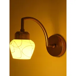 SOMIL Yellow & White Printed Glass Cylinder Shaped Wall Lamp-picture-38