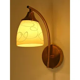 SOMIL Yellow & White Printed Glass Cylinder Shaped Wall Lamp-picture-14