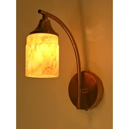 SOMIL Yellow Printed Glass Cylinder Shaped Wall Lamp-picture-11