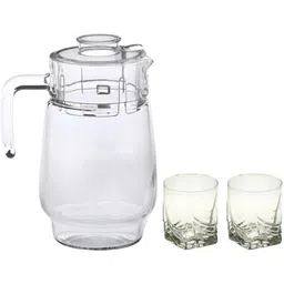 Somil Versatile Transparent Jug & 2 Glass Set for Beverage Service - E37 Jug Glass Set-picture-11