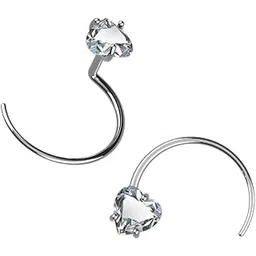 somya 925 Hallmarked Sterling Silver Stylish And Very Beautifull Zirconia NosePin With Silver Purity Certificat-picture-6