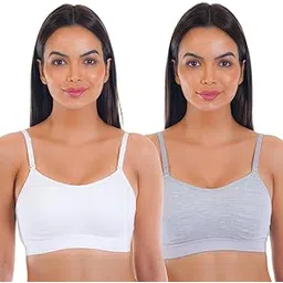 sona Sports Bra 016 Women's Cotton Seamless T-Shirt Non Padded Full Coverage Adjustable Sports Bra Combo Pack of 2-picture-11
